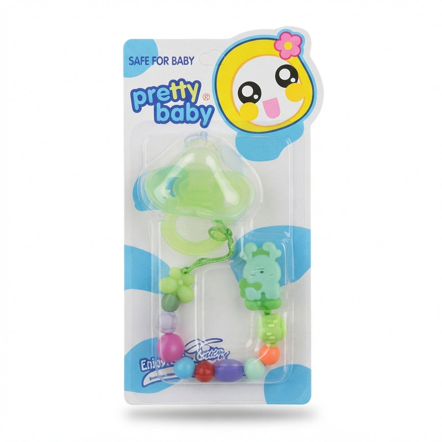 BABY PACIFIER SILICONE WITH CHAIN GREEN