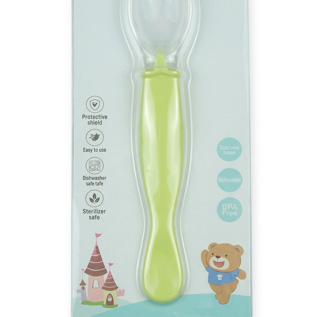 BABY SILICONE SPOON GREEN