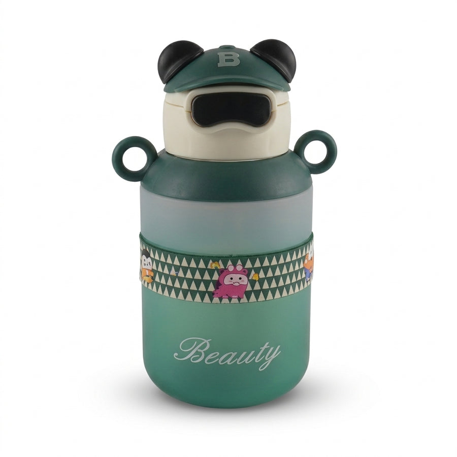 BABY STRAW SIPPER BEAR CAP GREEN