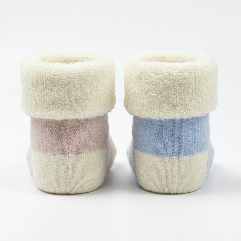 2 PACK TERRY COTTON SOCKS SKY BLUE & BEIGE (1-2 YEARS)
