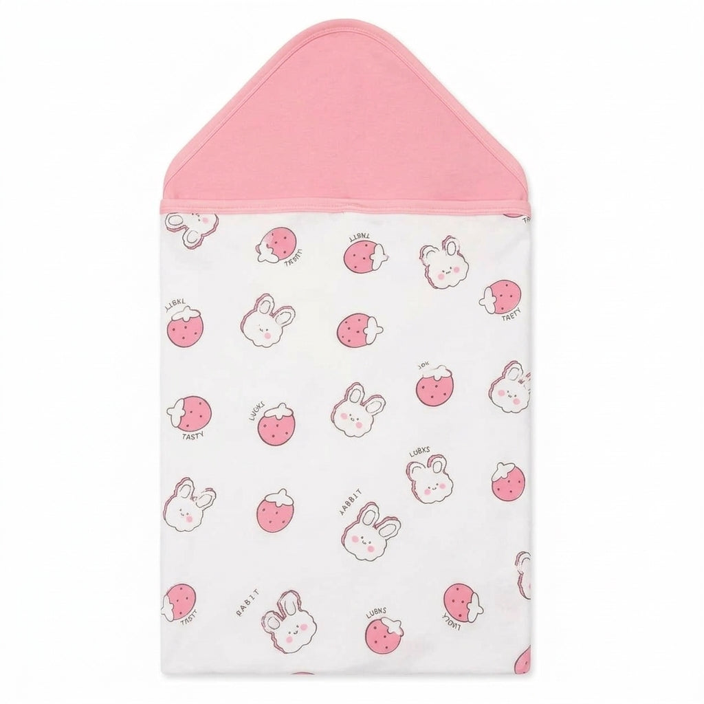BABY WRAPPING SHEET LOVELY RABBIT PINK
