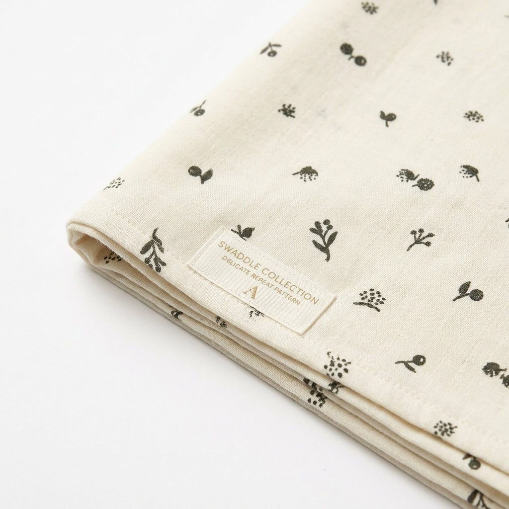 SOFT FABRIC BABY SWADDLE WRAP OFF WHITE NAVY BOAT & DOT PRINT KIDZO