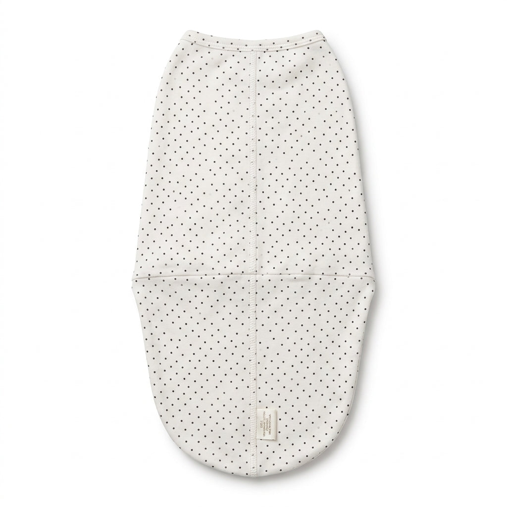 SOFT FABRIC BABY SWADDLE WRAP LIGHT PINK NAVY BOAT DOT PRINT KIDZO