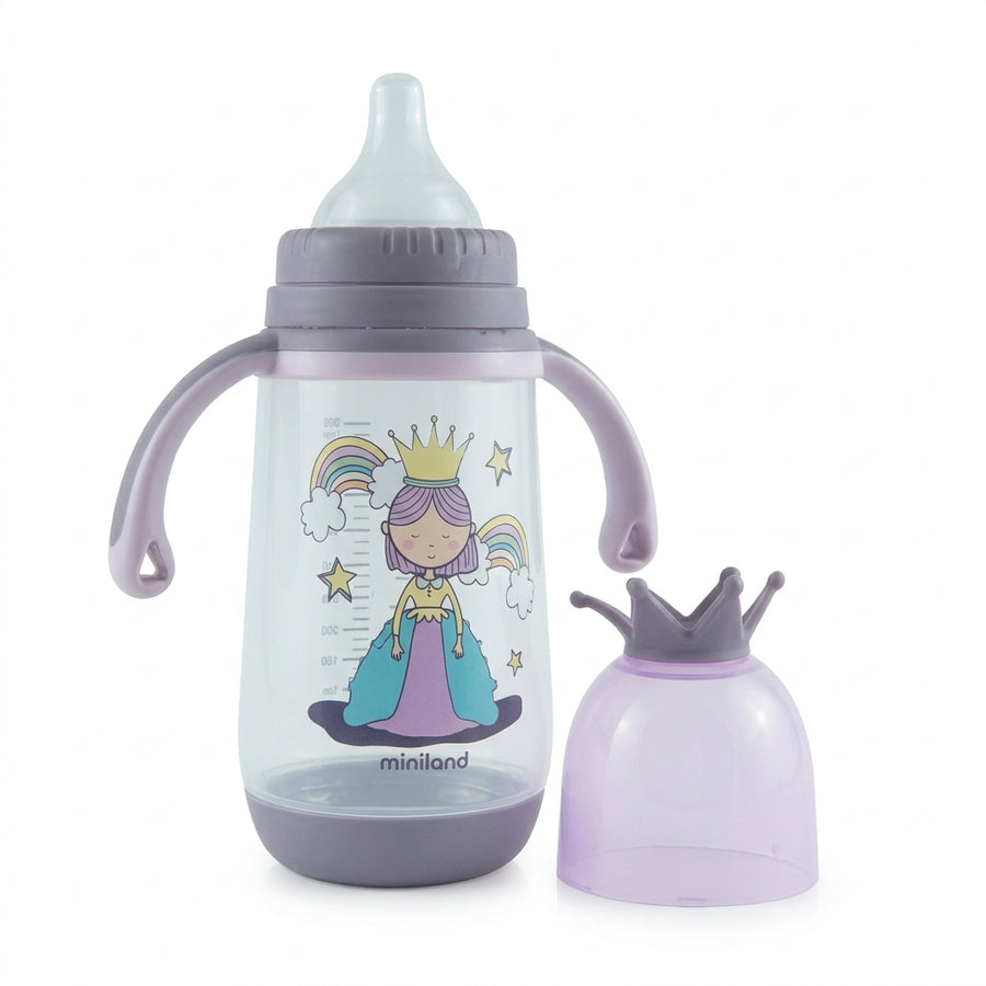 baby feeder king cap printed purple 330ml