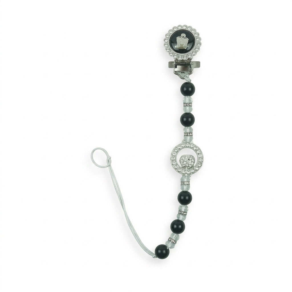 BABY PACIFIER CHAIN HOLDER FANCY BLACK