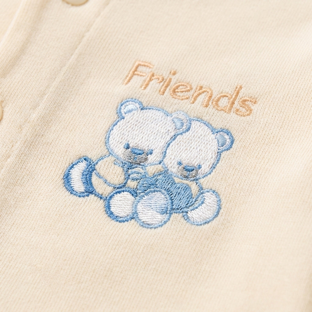 BABY SUIT 5 PIECES SET SKIN COLOR BEAR EMB KOTRAI