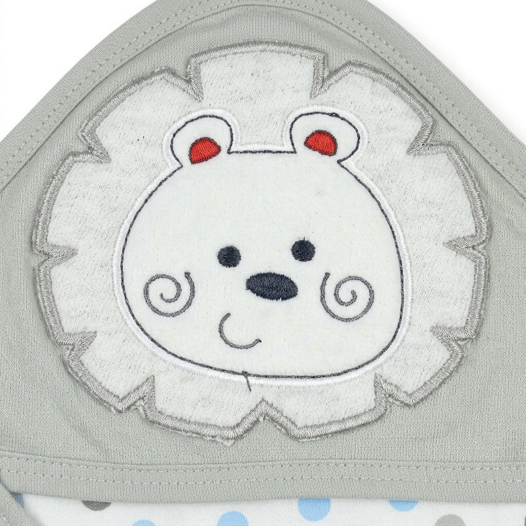 BABY WRAPPING SHEET LION DOTED GREY