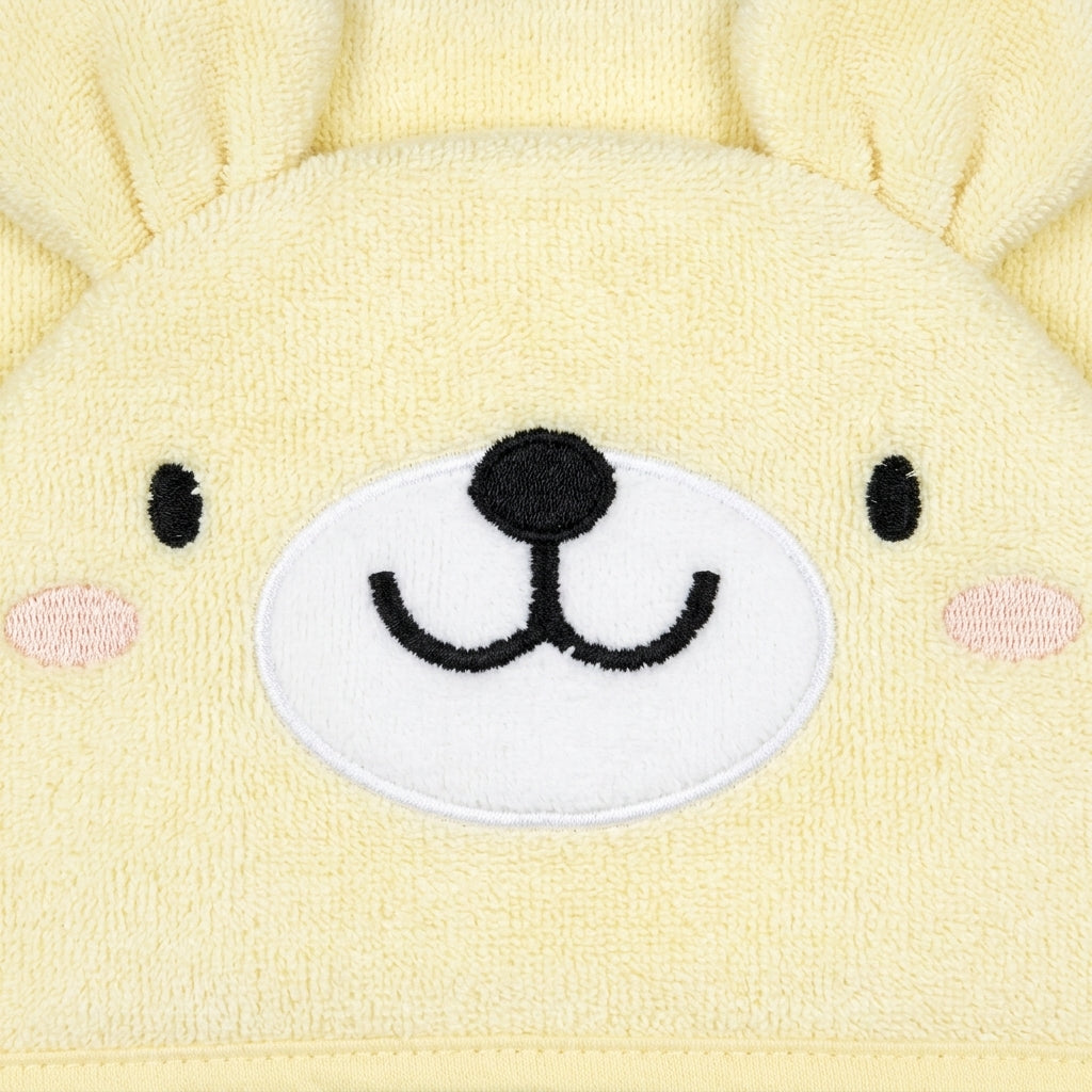 BABY HOODED BATH TOWEL 6PCS SET LAMA YELLOW