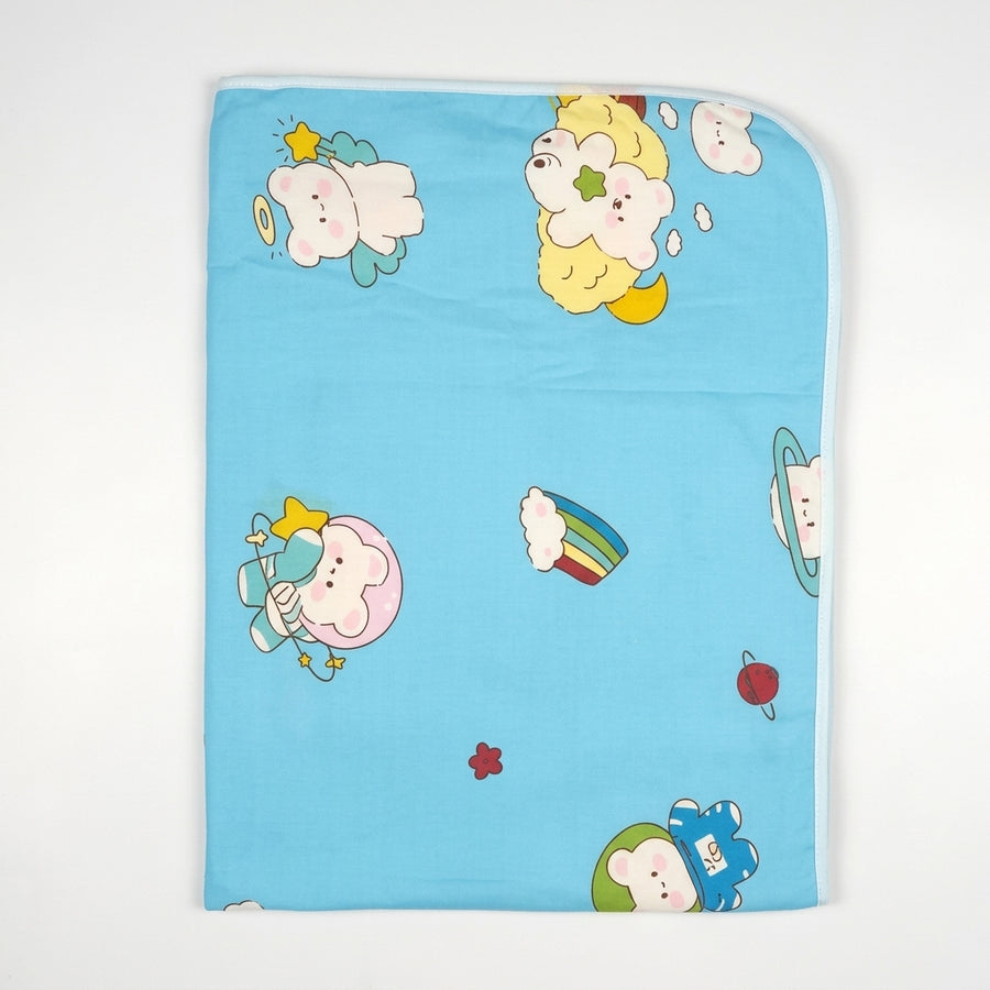 BABY CHANGING SHEET IMP COTTON BEAR CAR BLUE XL