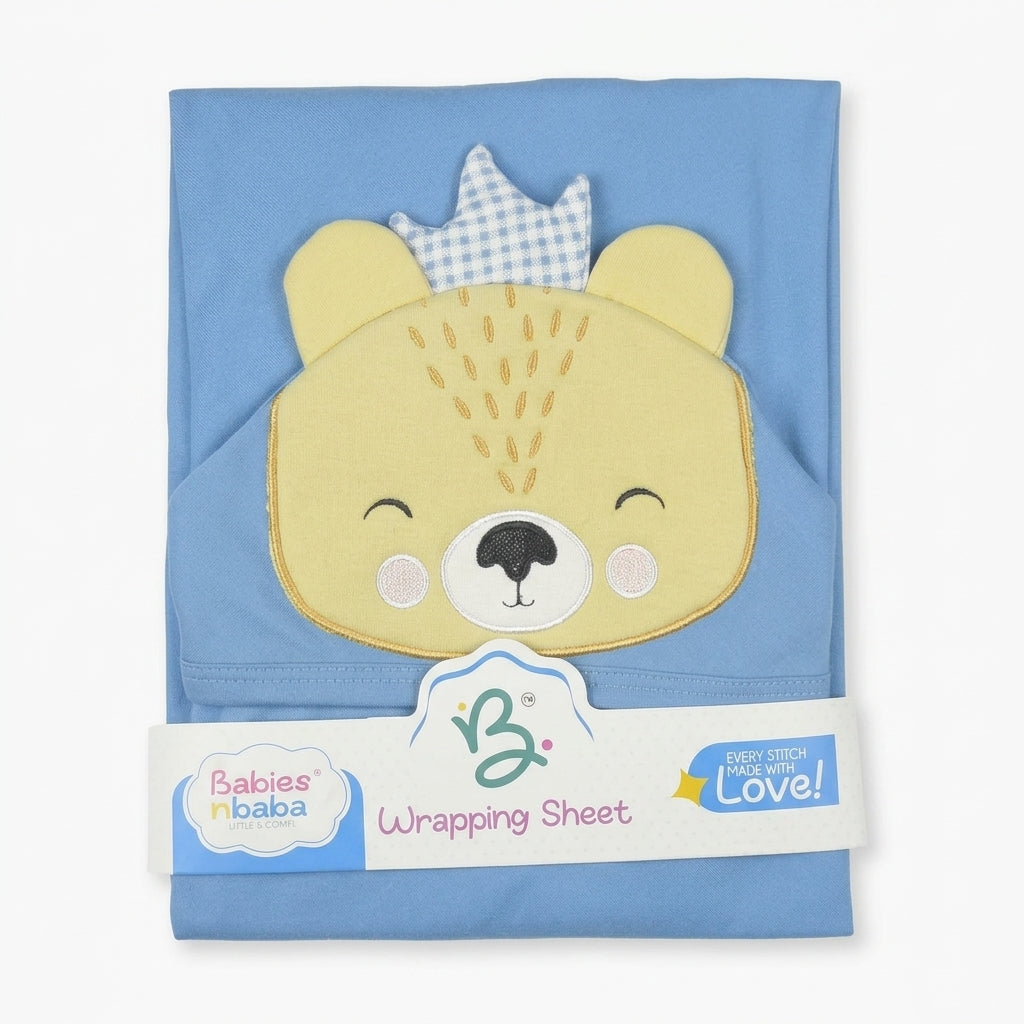 BABY WRAPPING SHEET TAJ BEAR BLUE