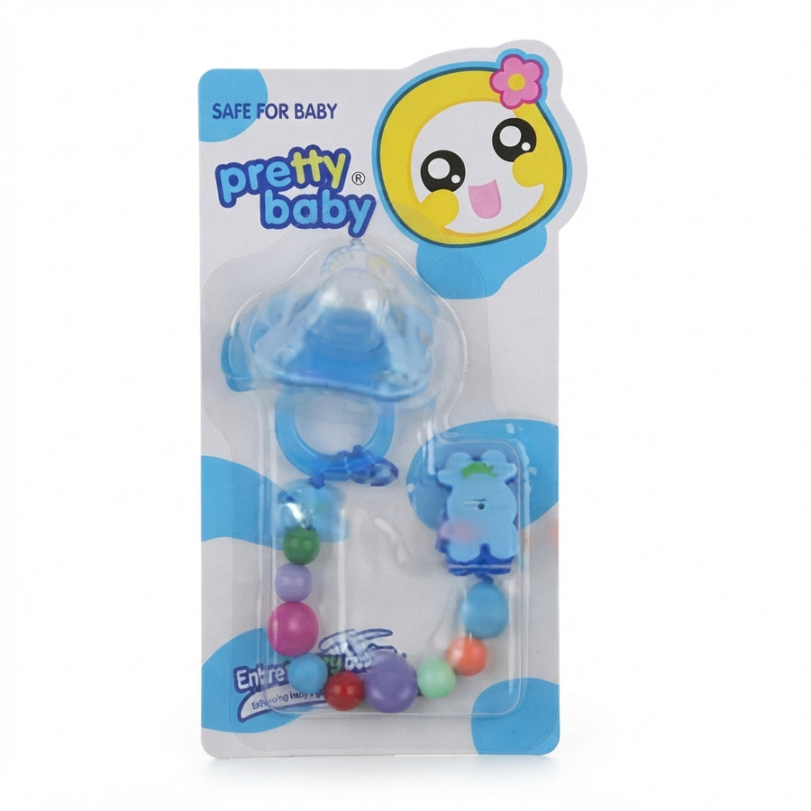 BABY PACIFIER SILICONE WITH CHAIN BLUE