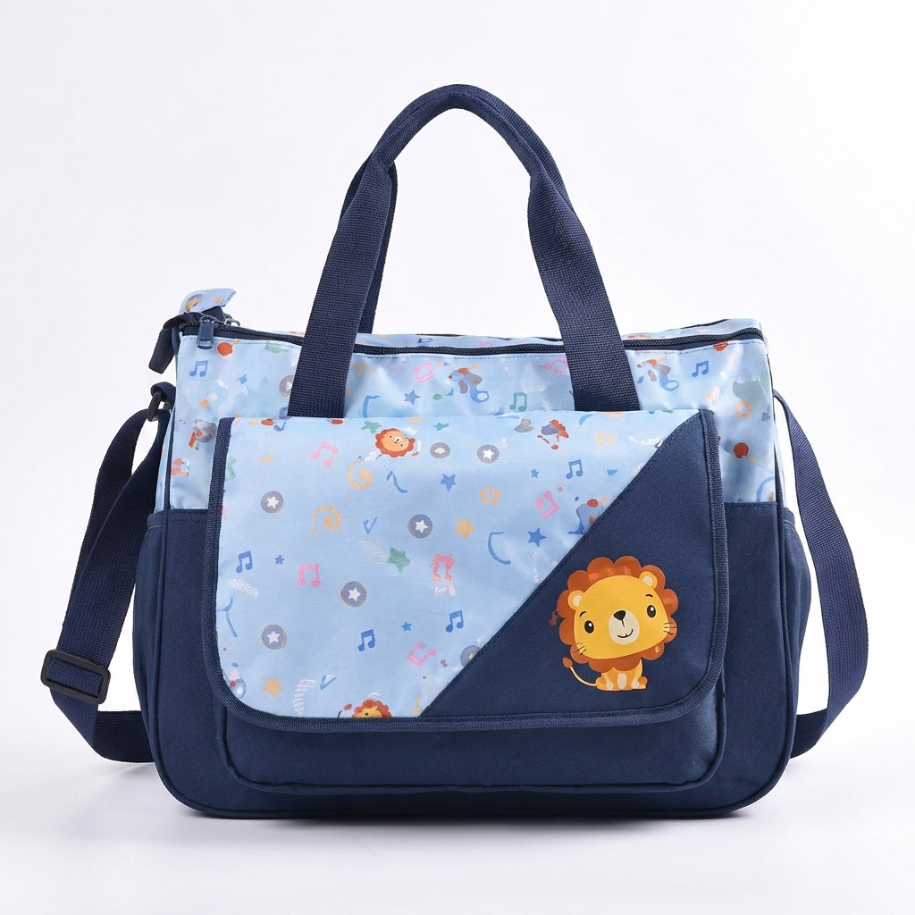 Sun Baby Bag 4-Piece Zig Zag Safari Print Navy Blue