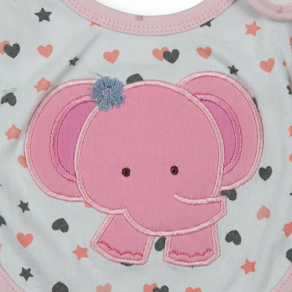 BABY BIB SET 3PCS ELEPHANT PINK