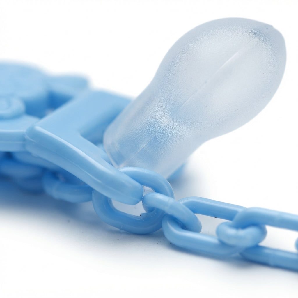 BABY PACIFIER WITH CHAIN BLUE ALGO