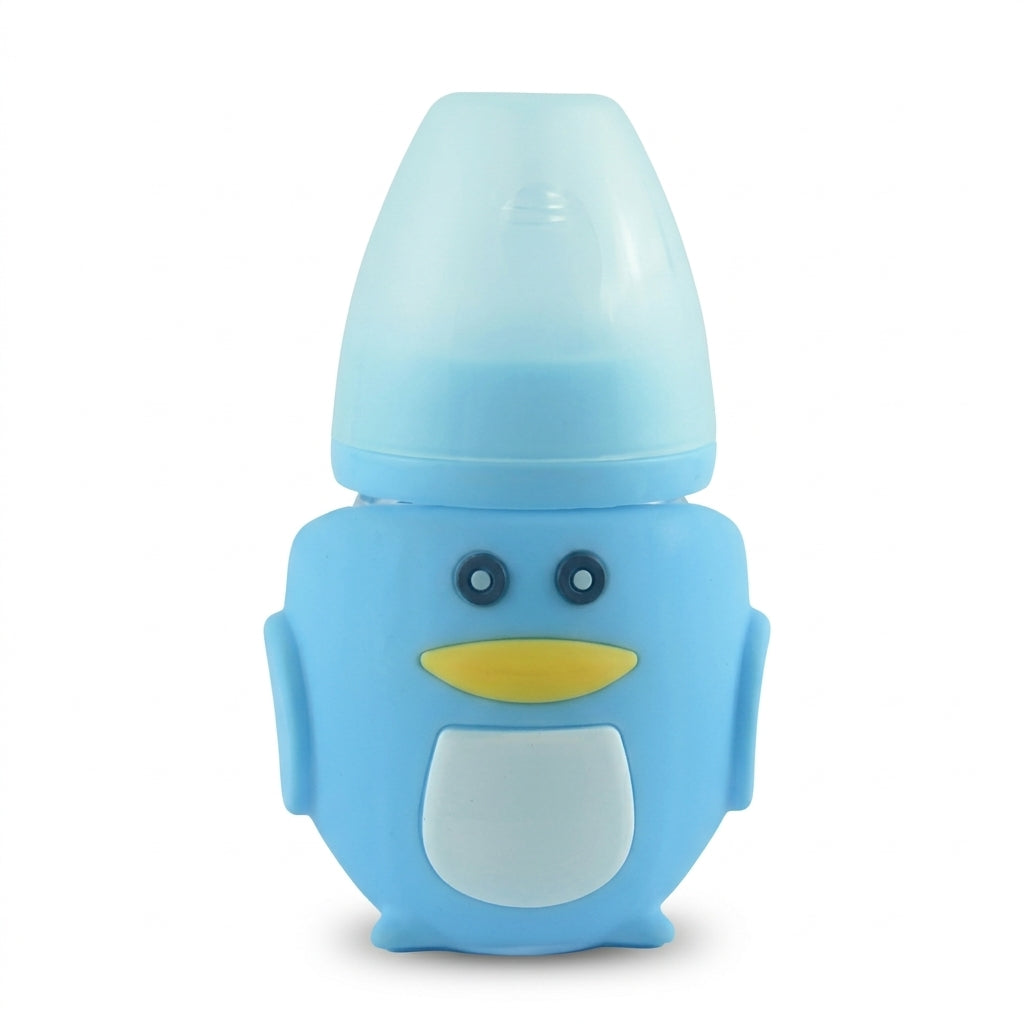 BABY GLASS FEEDER PENGUIN BLUE