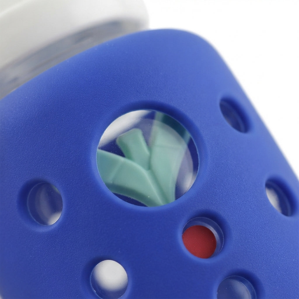BABY GLASS FEEDER DARK BLUE YES