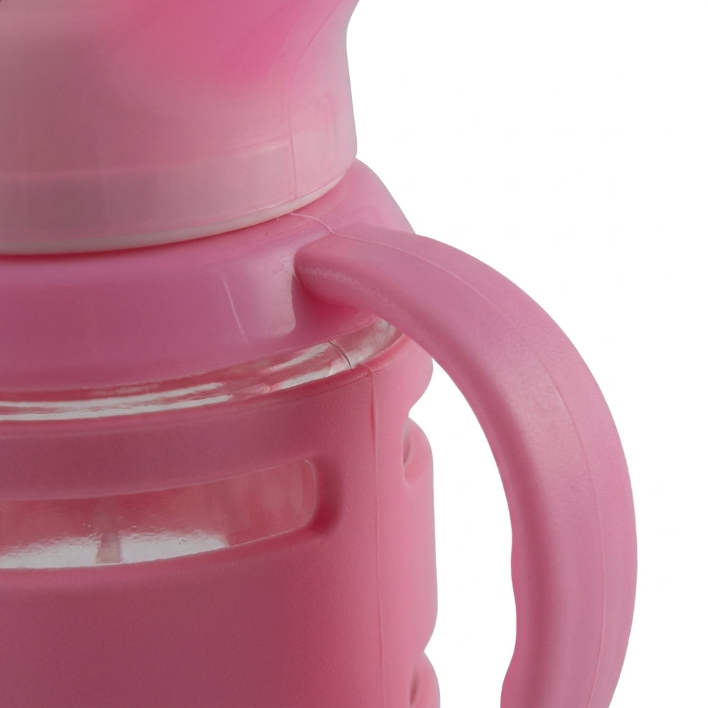 BABY GLASS FEEDER STAR CAP PINK YES