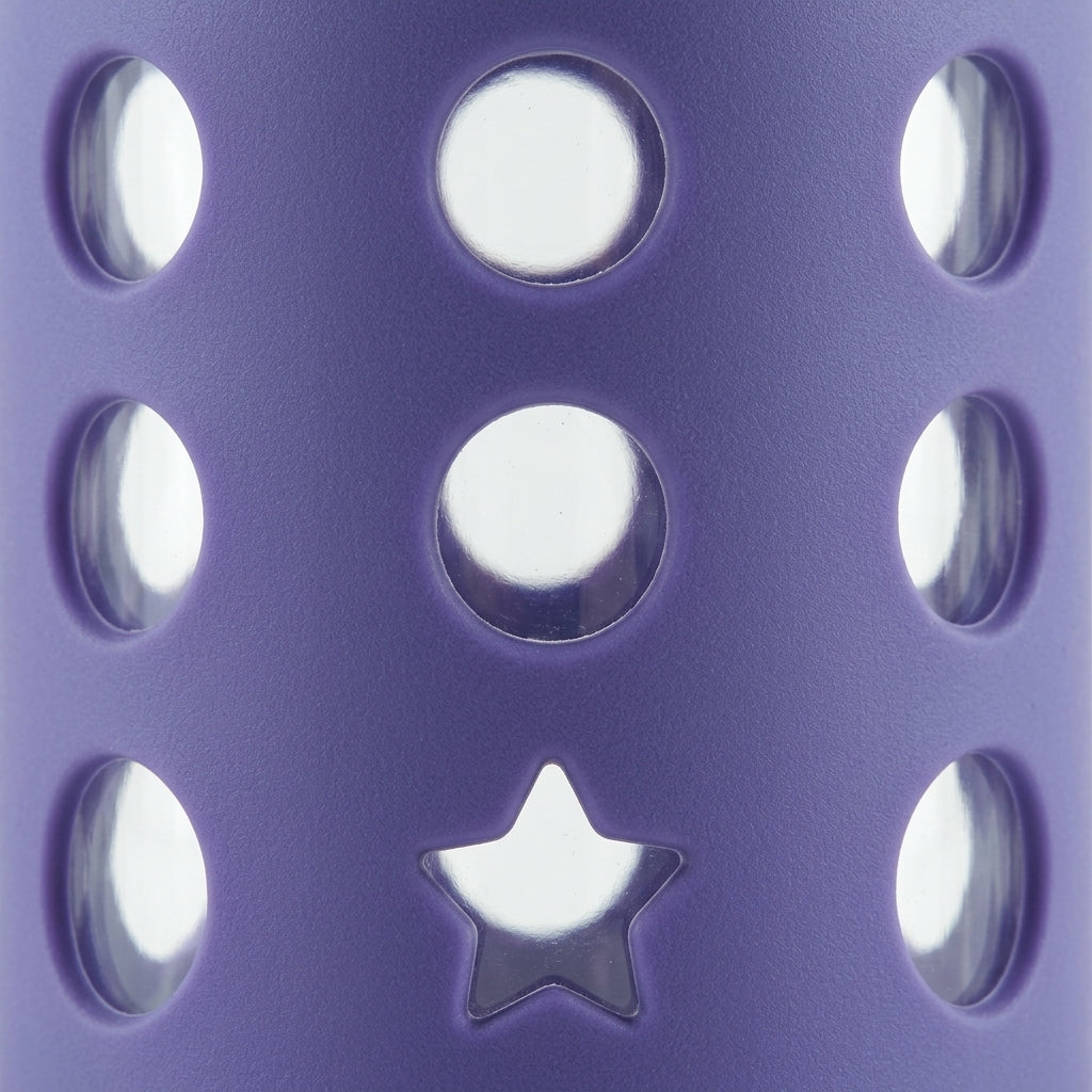 BABY GLASS FEEDER SILICONE STAR COVER PURPLE