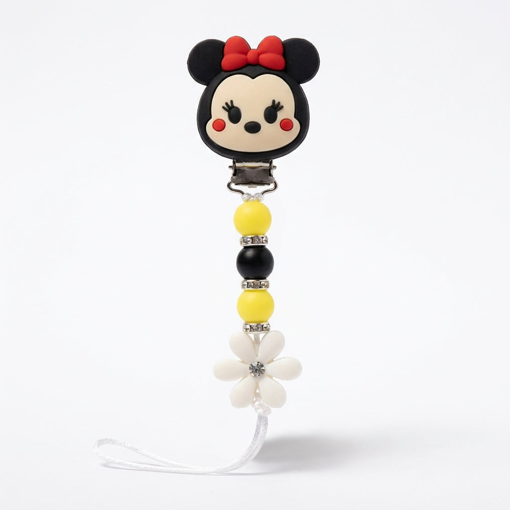 BABY PACIFIER CHAIN HOLDER MICKEYMOUSE YELLOW