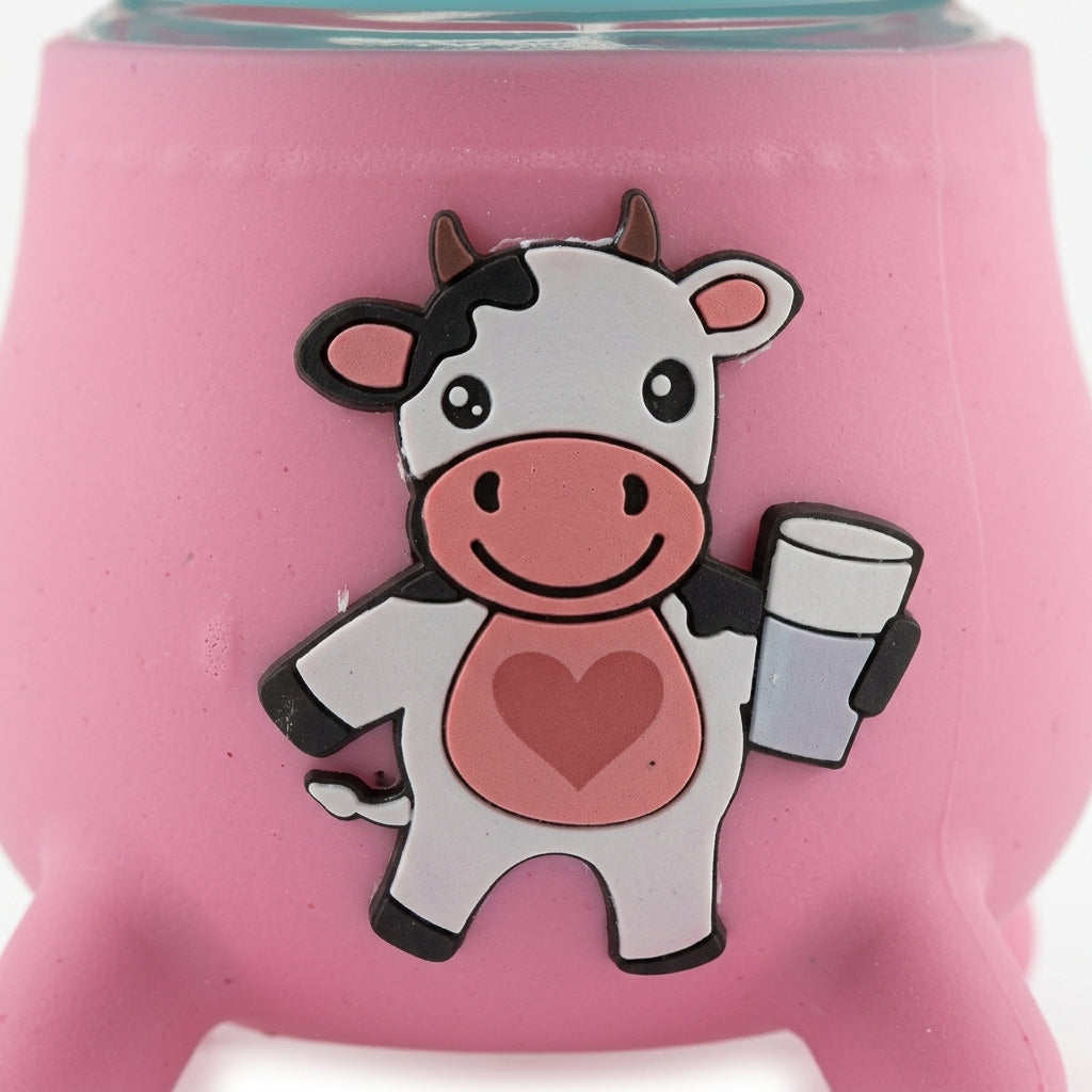 BABY GLASS FEEDER COVER PINK