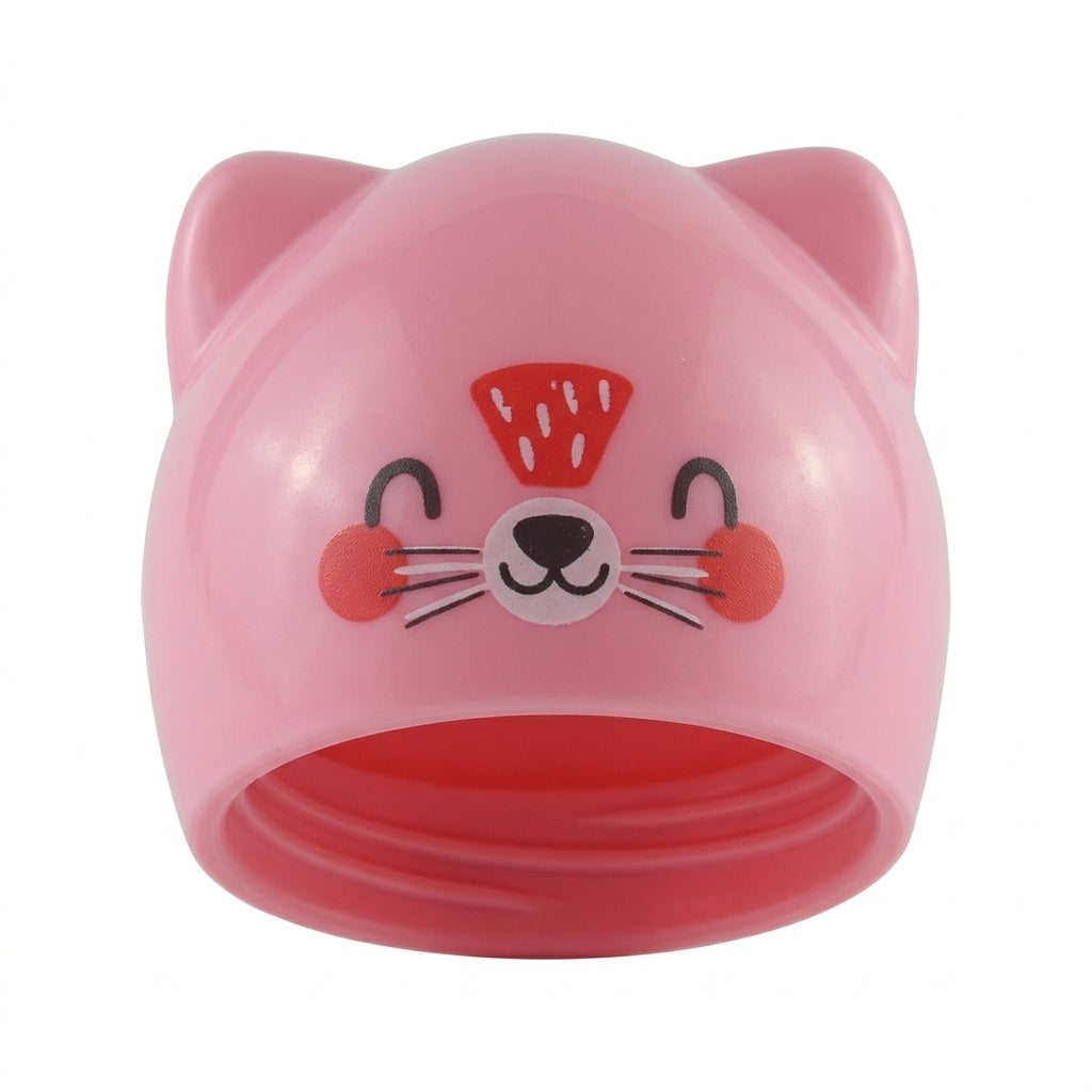 BABY GLASS FEEDER CAT PINK