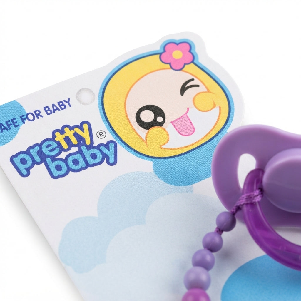 BABY PACIFIER SILICONE WITH CHAIN PURPLE