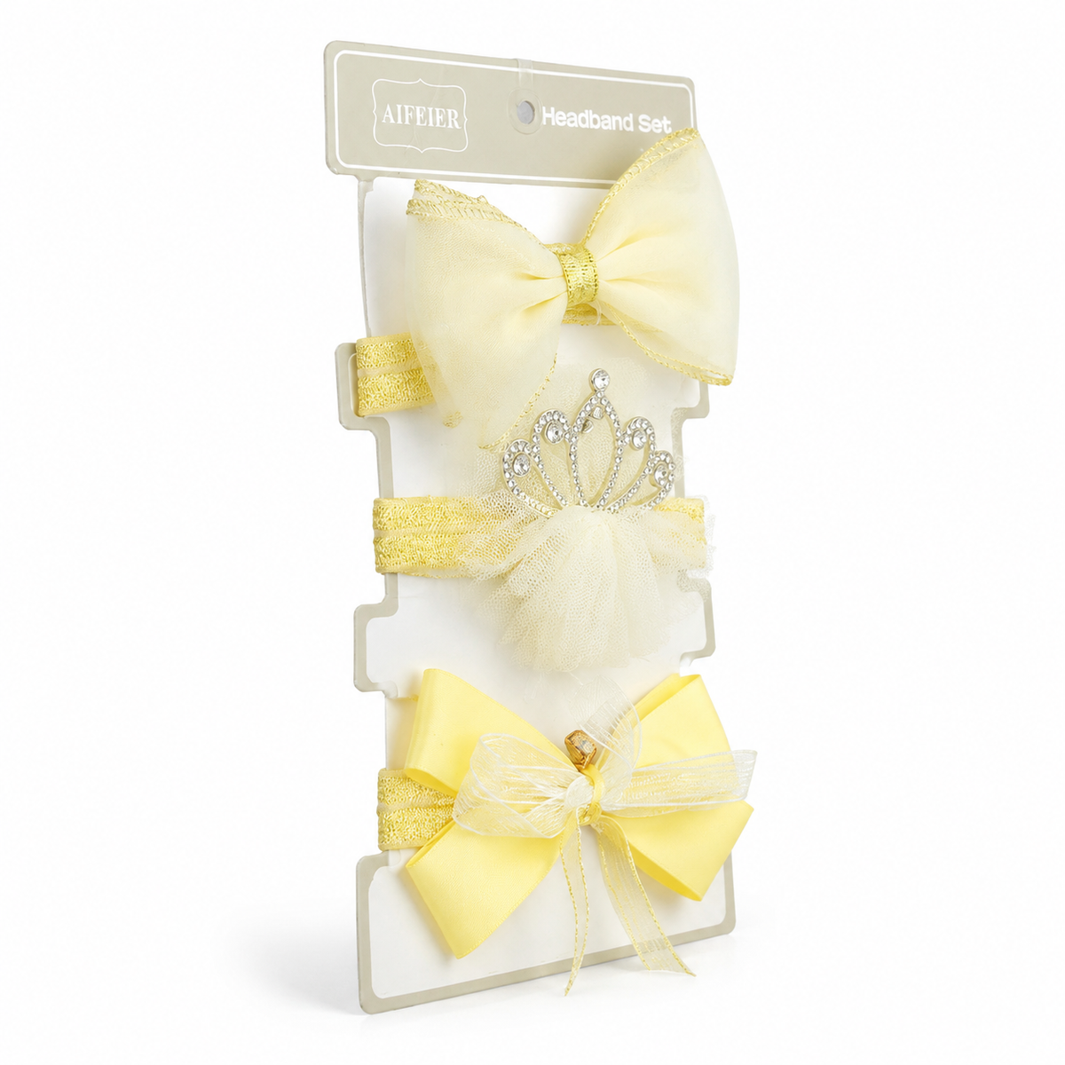 BABY GIRL CROWN AND BOO HEADBAND SET 3PCS SKIN