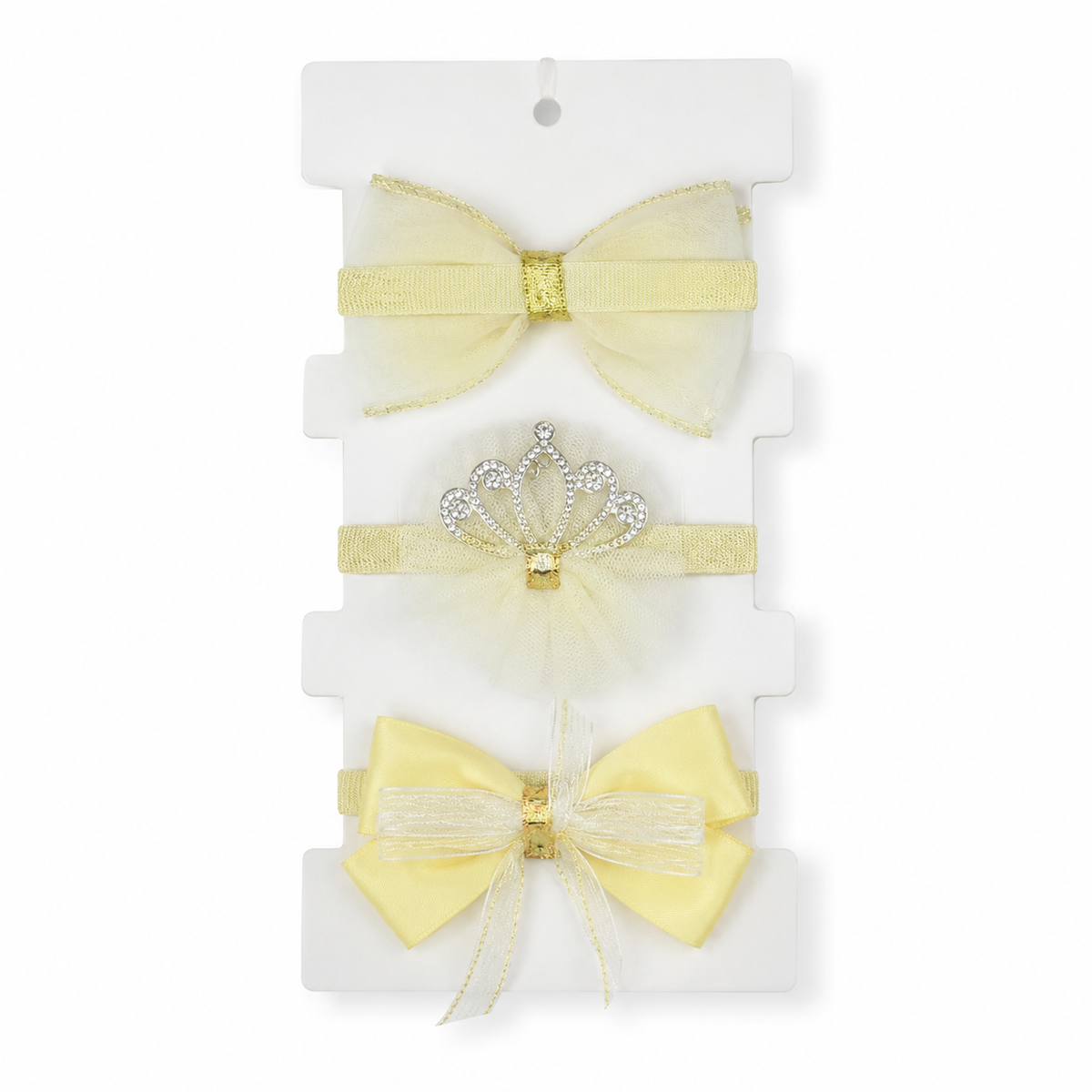 BABY GIRL CROWN AND BOO HEADBAND SET 3PCS SKIN