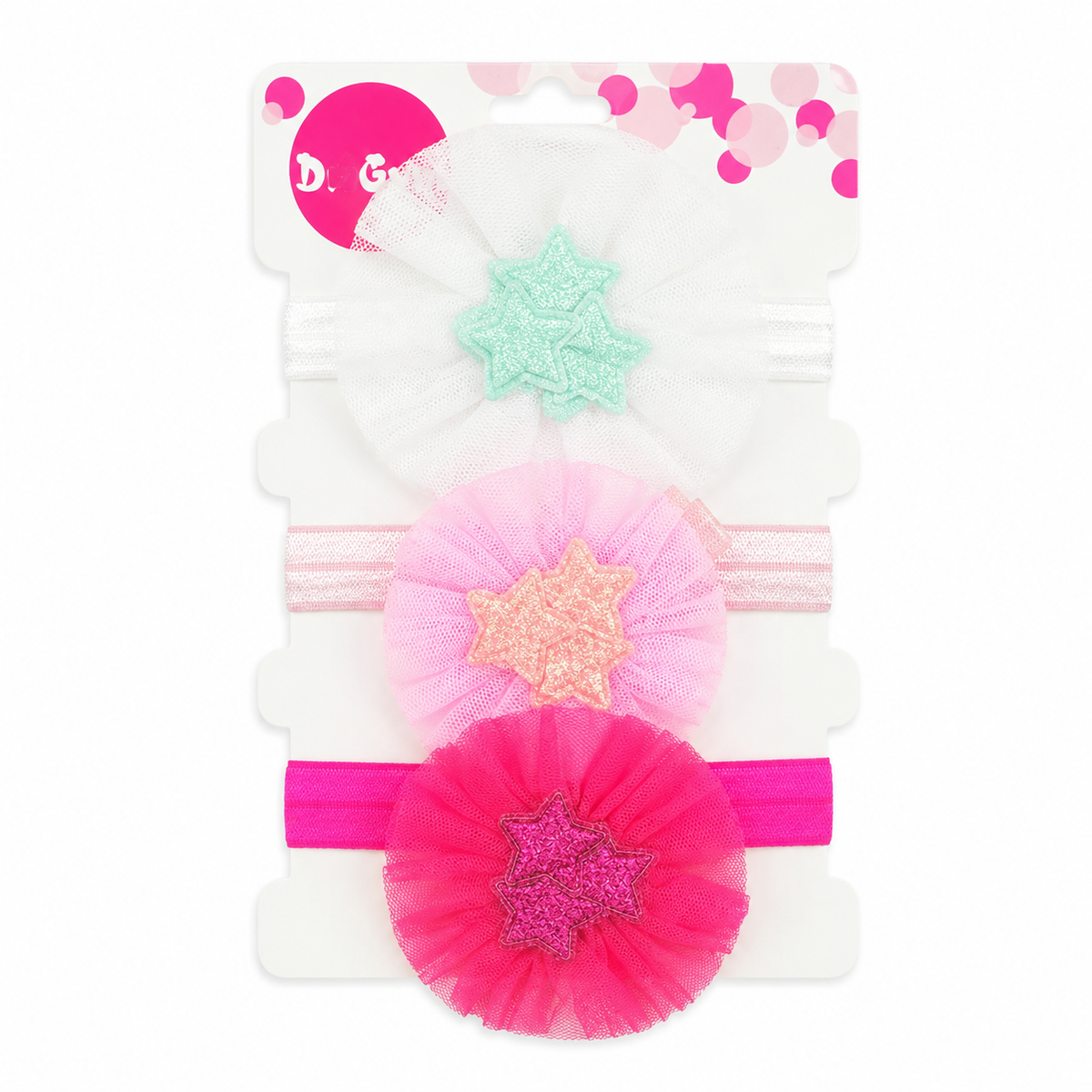 BABY GIRL FANCY STAR HEADBAND SET 3PCS