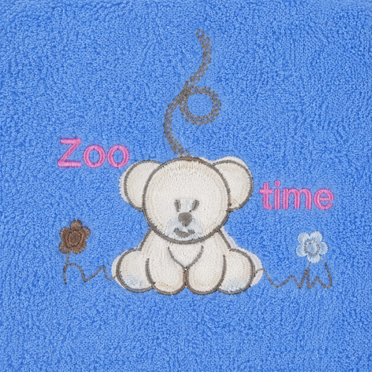 BABY TOWEL BEAR BLUE EMB