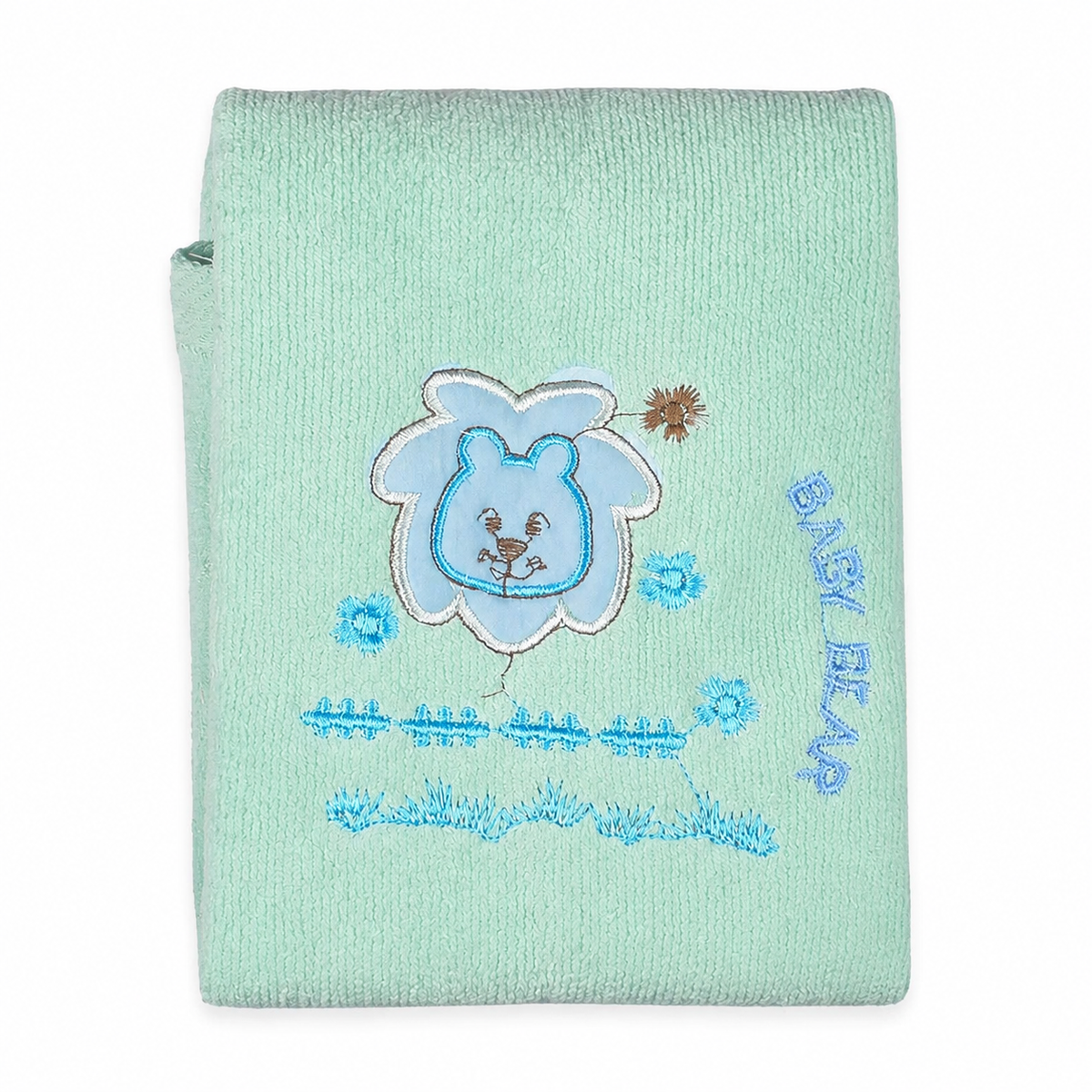 BABY TOWEL LION MINT EMB