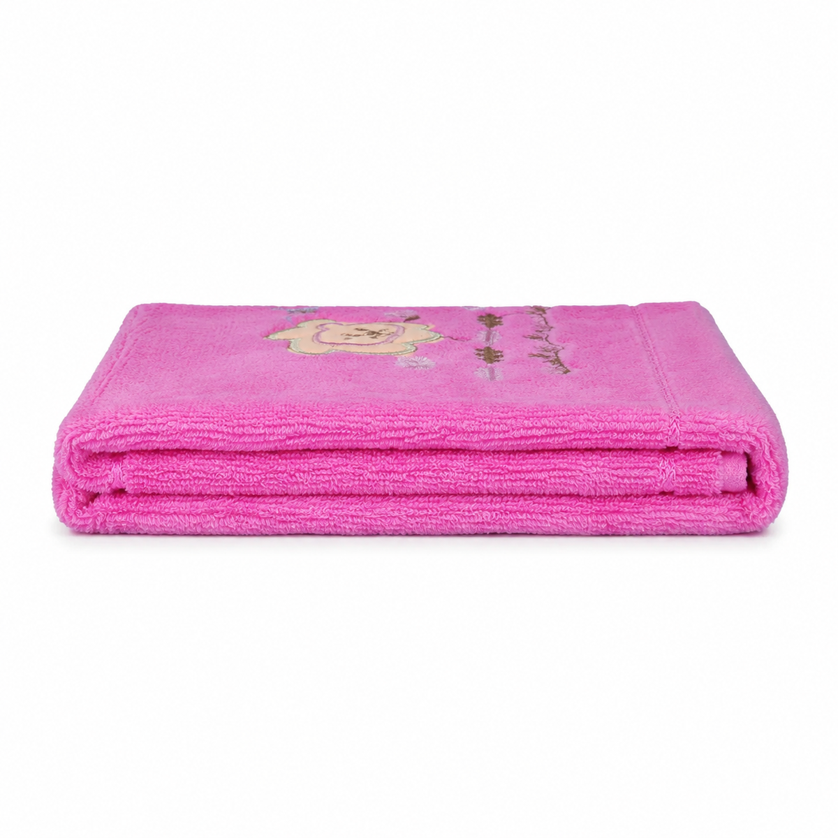 BABY TOWEL LION PINK EMB