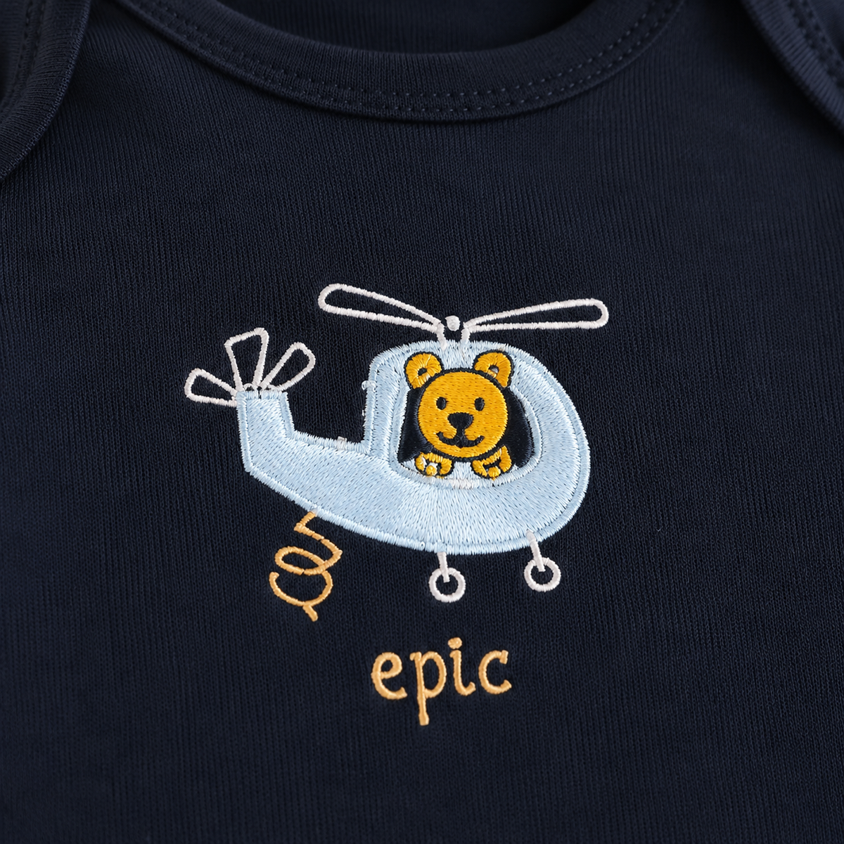 Full-Sleeve Cotton Baby Bodysuits 3-Pack – Black Helicopter