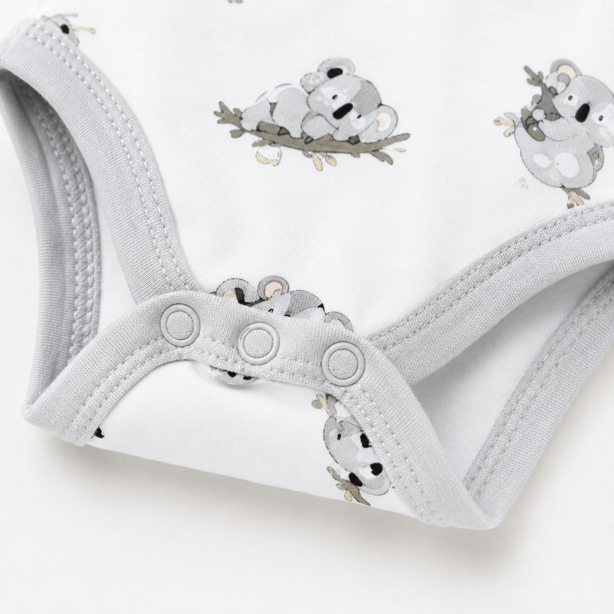Full-Sleeve Cotton Baby Bodysuits 3-Pack – Grey Bear