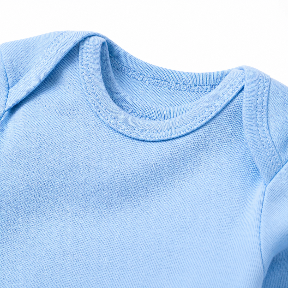 Full-Sleeve Cotton Baby Bodysuits 3-Pack – Light Blue Bear