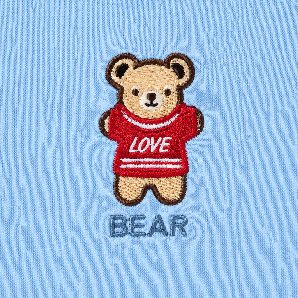 Full-Sleeve Cotton Baby Bodysuits 3-Pack – Light Blue Bear