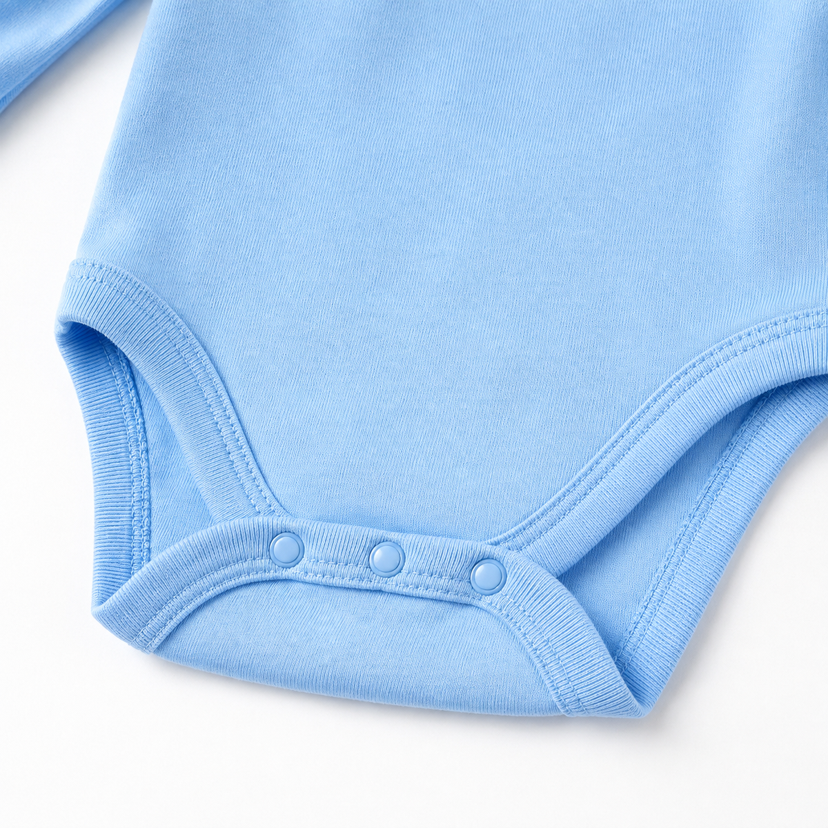 Full-Sleeve Cotton Baby Bodysuits 3-Pack – Light Blue Bear