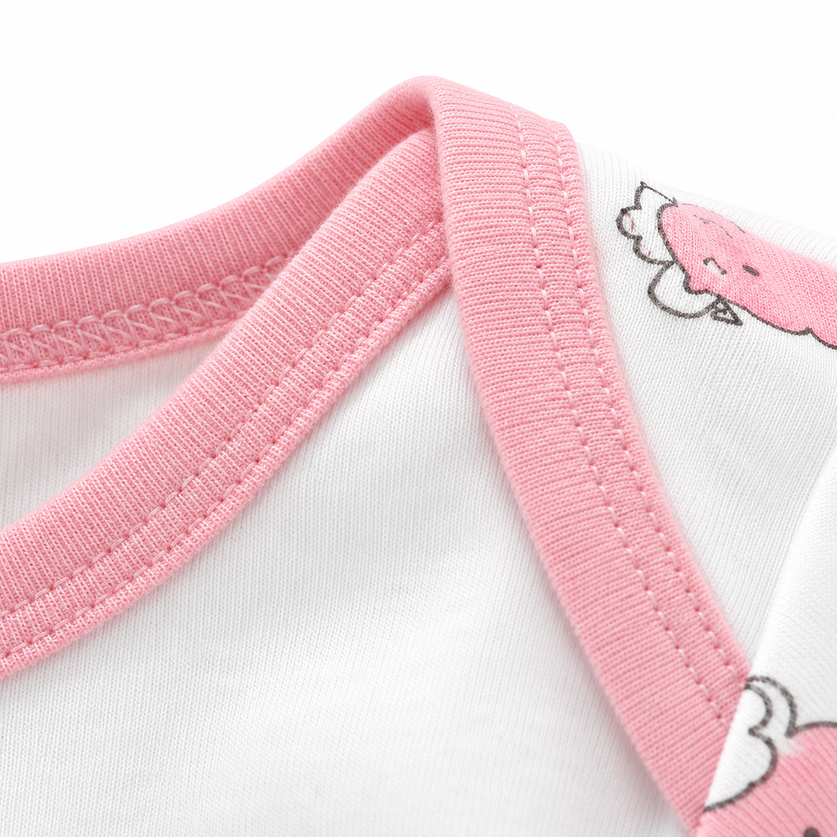 Half-Sleeve Cotton Baby Bodysuits 3-Pack – Pink Rabbit