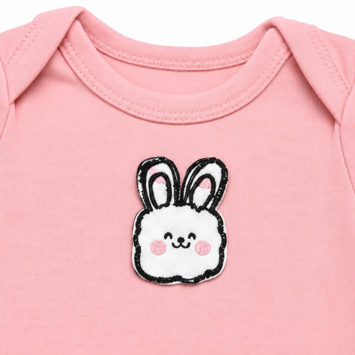 Half-Sleeve Cotton Baby Bodysuits 3-Pack – Pink Rabbit