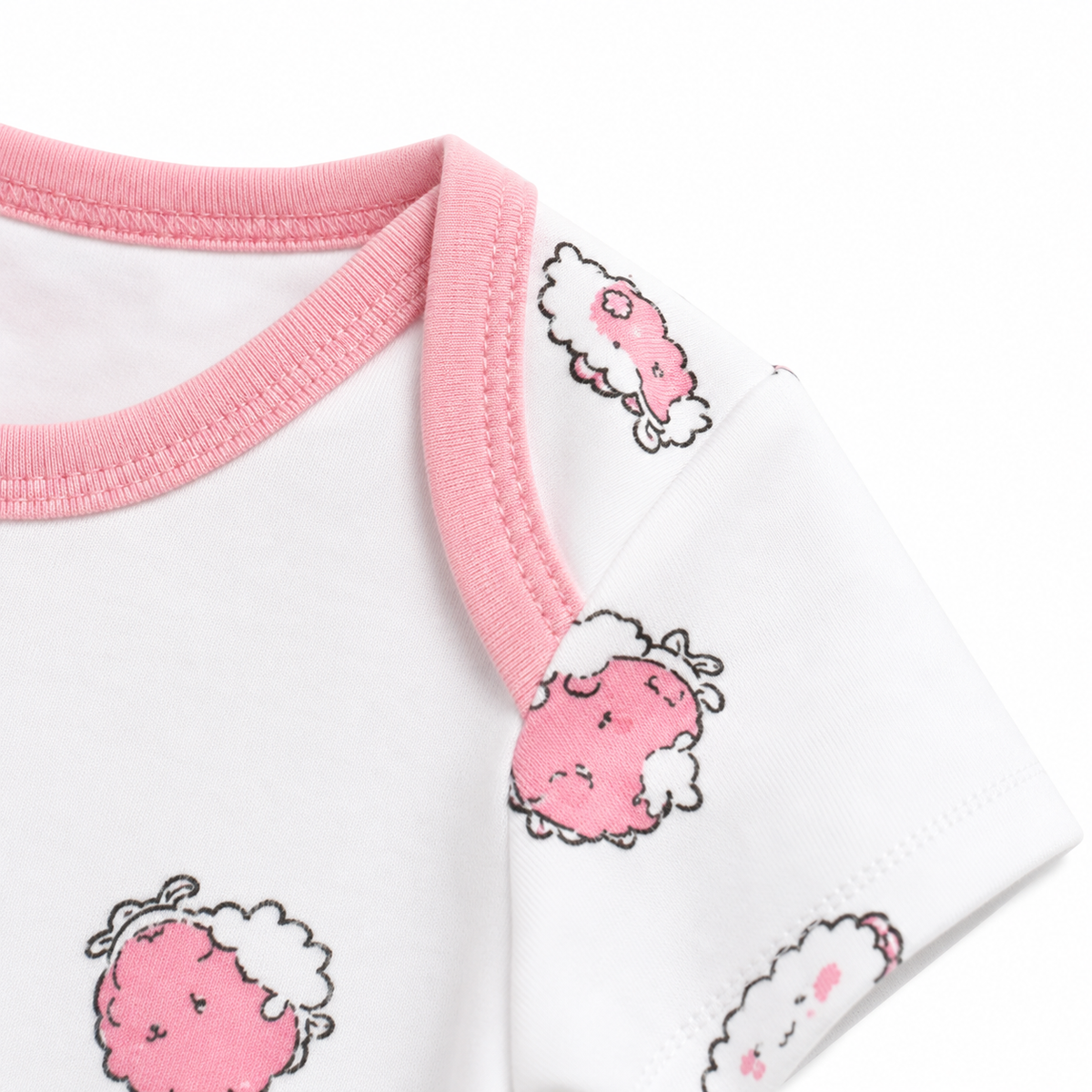 Half-Sleeve Cotton Baby Bodysuits 3-Pack – Pink Rabbit