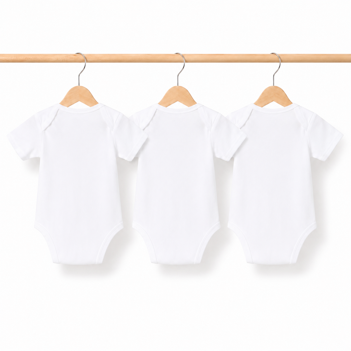 Cotton Baby Bodysuits 3-Pack – White Robot Print