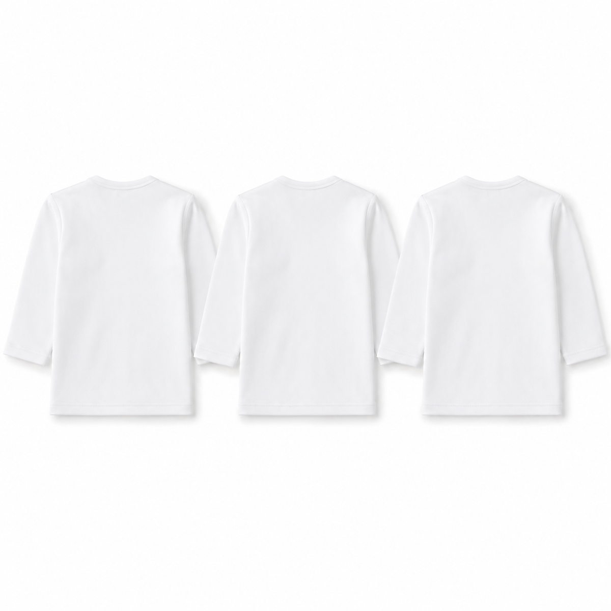 Full-Sleeve Button Baby Vests 3-Pack – White