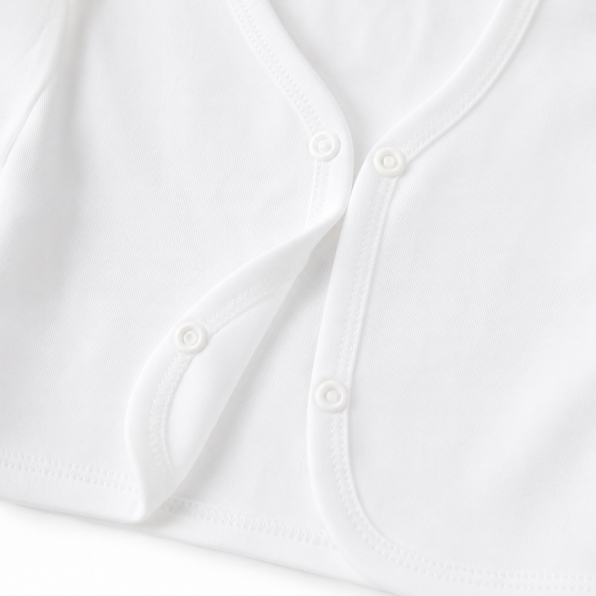 Full-Sleeve Button Baby Vests 3-Pack – White