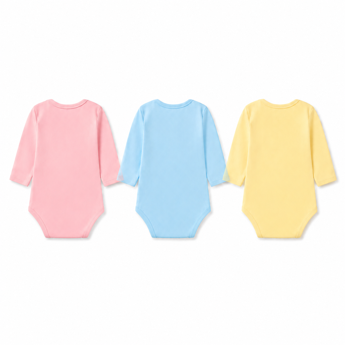 Full-Sleeve Cotton Baby Romper Vests 3-Pack – Multicolour
