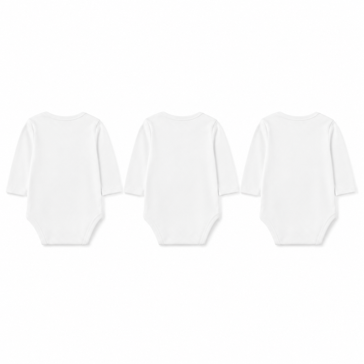 Full-Sleeve Baby Rompers 3-Pack – White