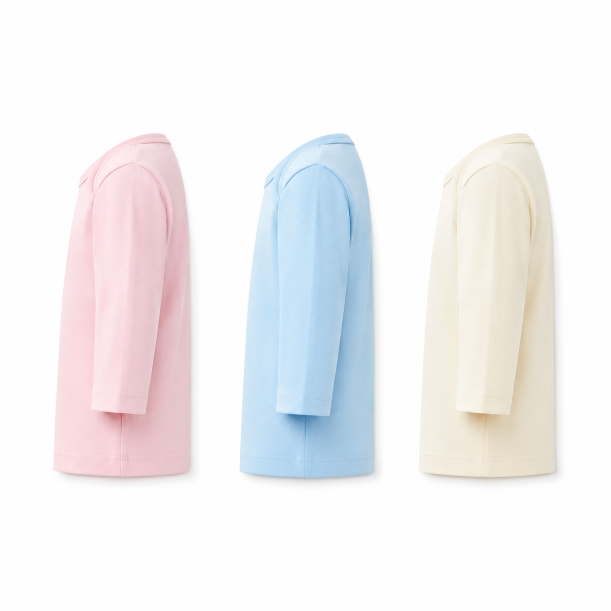 Full-Sleeve Cotton Baby Inner Vests 3-Pack – Multicolour
