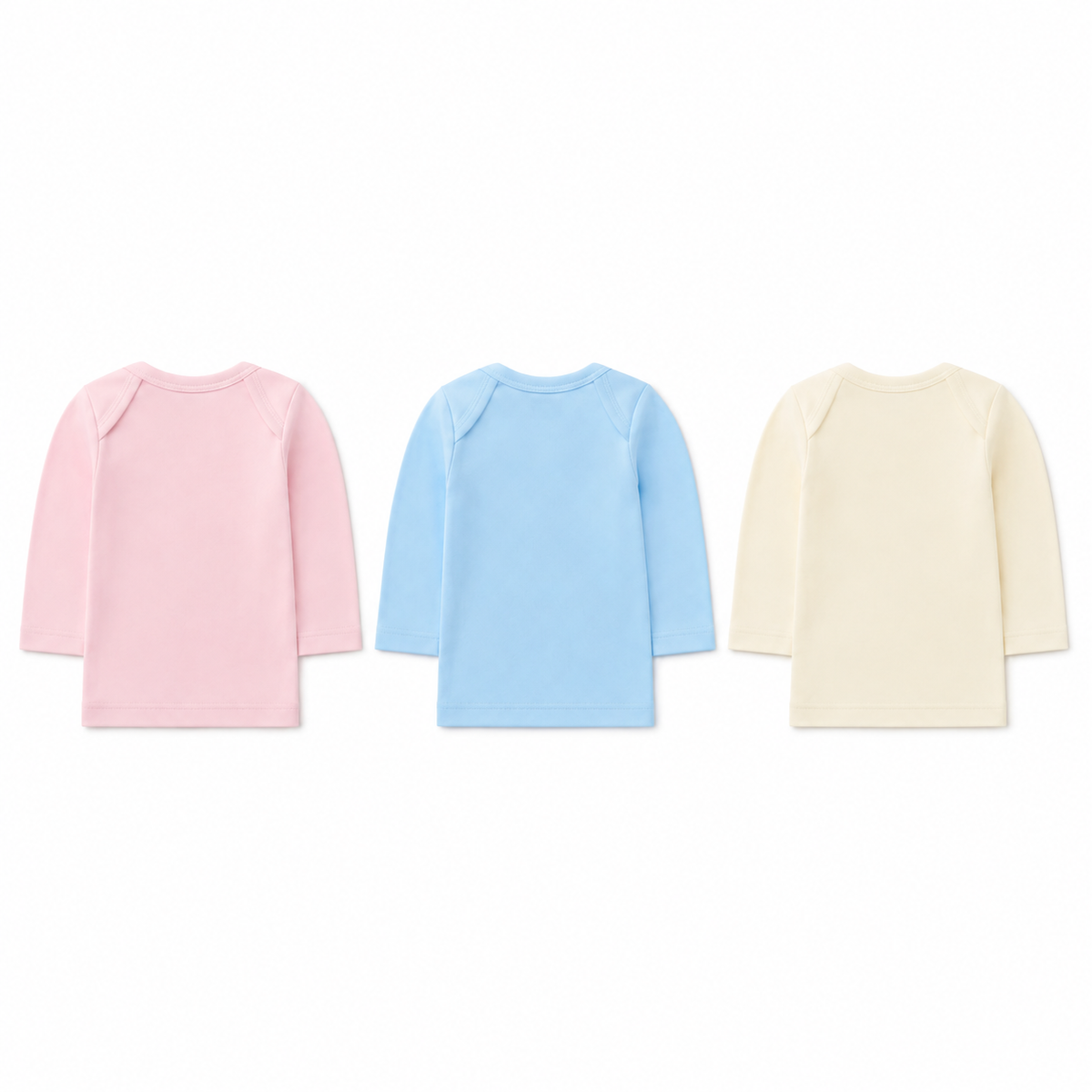 Full-Sleeve Cotton Baby Inner Vests 3-Pack – Multicolour