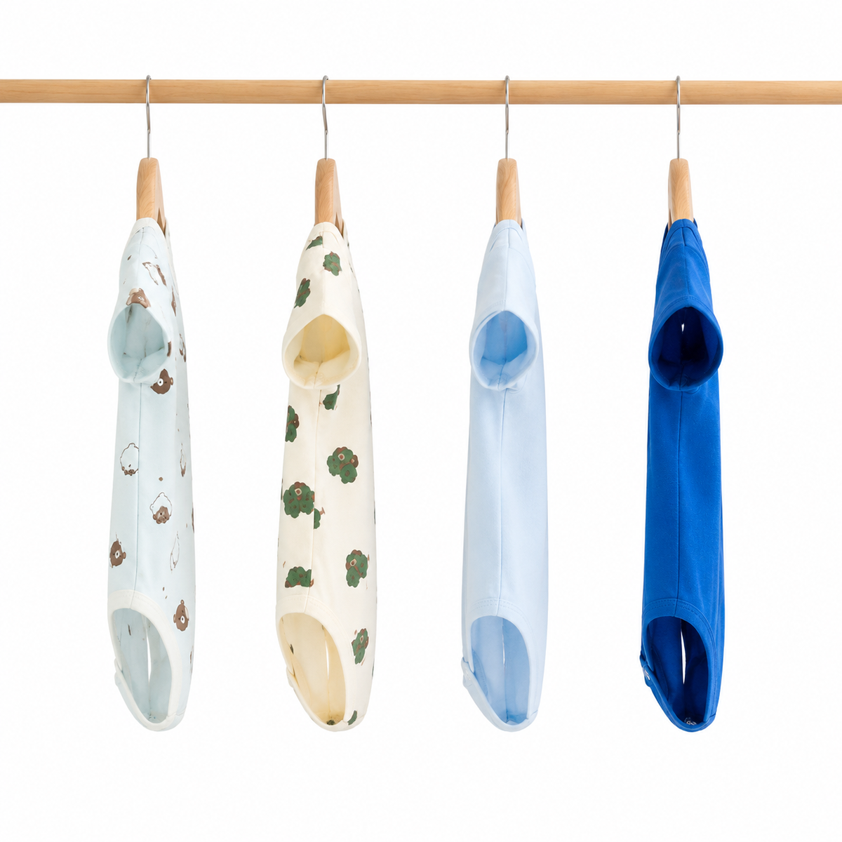 Unisex Baby Bodysuits 4-Pack – Bear & Mixed Prints, 6–9M