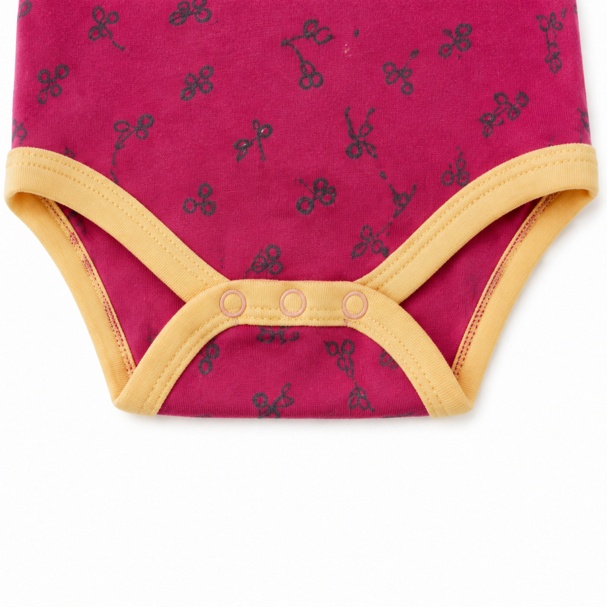 Unisex Baby Bodysuits 4-Pack – Cherry & Mixed Prints, 0–3M