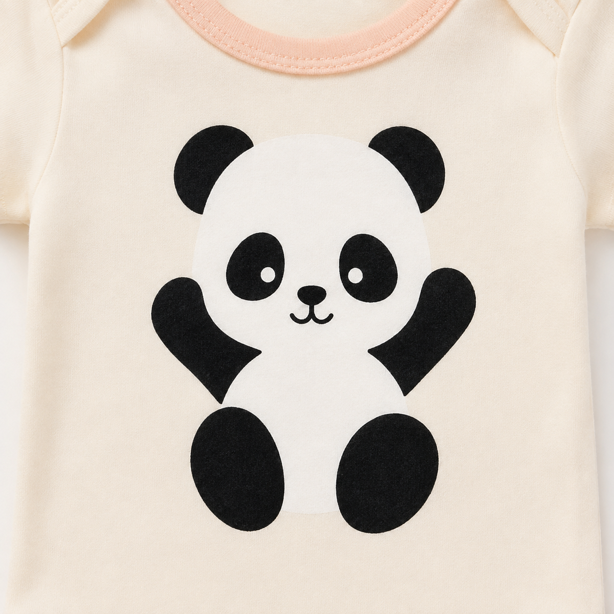 Unisex Baby Bodysuits 4-Pack – Panda & Mixed Prints, 3–6M